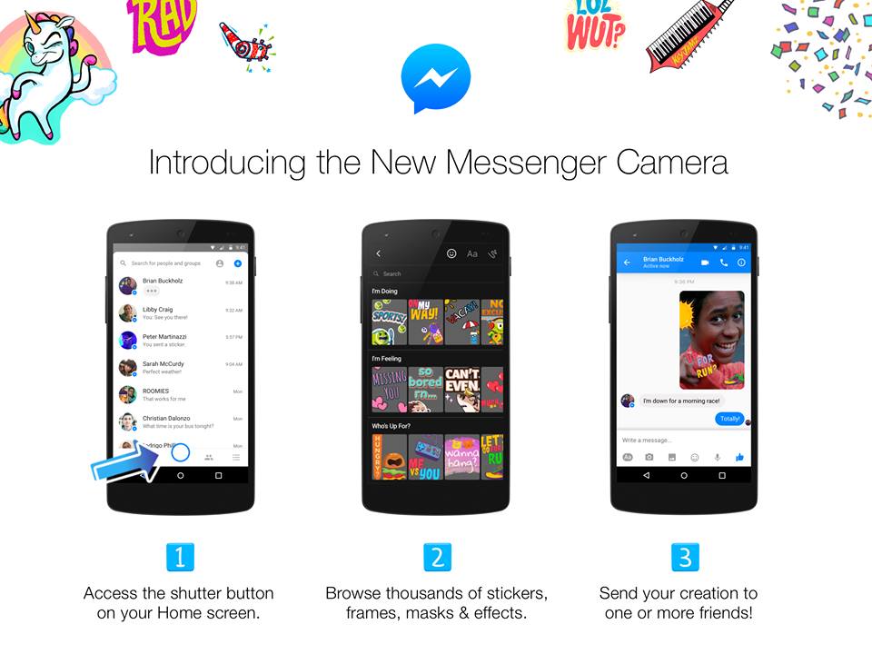 En este momento estás viendo Facebook añadió filtros, stickers y mascaras en la cámara de Messenger
