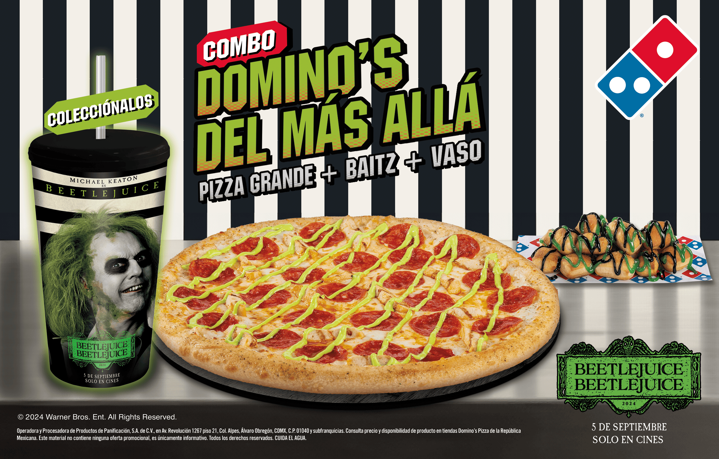 En este momento estás viendo ¡Beetlejuice regresa del “Más Allá” junto a Domino’s Pizza!